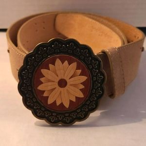 Olga Santini Sunflower & Brass Suede Belt